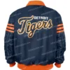 The Captain II Detroit Tigers Varsity Satin Blue Full-Zip Jacket