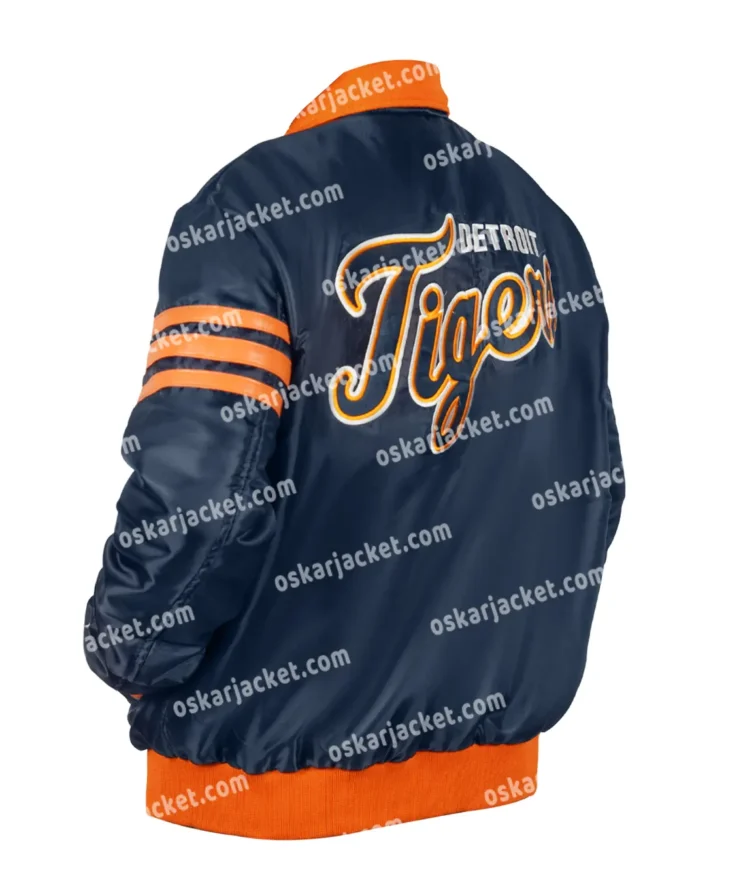 The Captain II Detroit Tigers Varsity Satin Full-Zip Jacket