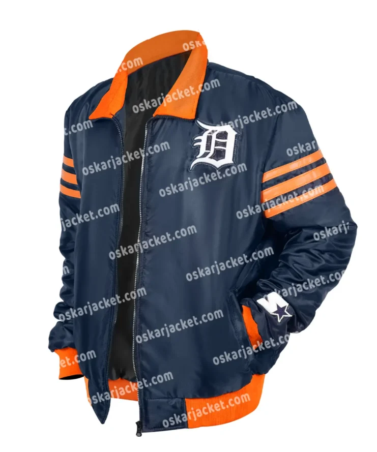 The Captain II Detroit Tigers Varsity Satin Full-Zip Jacket