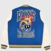 The Hundreds x Los Angeles Rams Blue Varsity Jacket For Sale