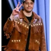 The Tonight Show Pete Davidson Brown Fringe Jacket