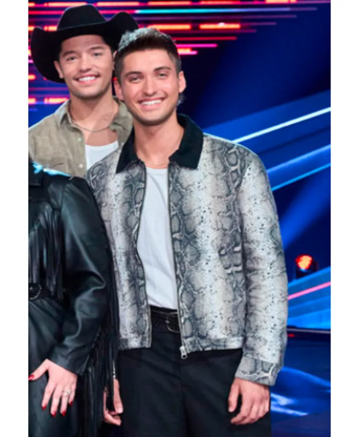 The Voice S28 Snake Print Leather Jacket