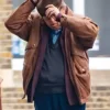 Timothy Spall Goodbye June Brown Leather Jacket For Sale