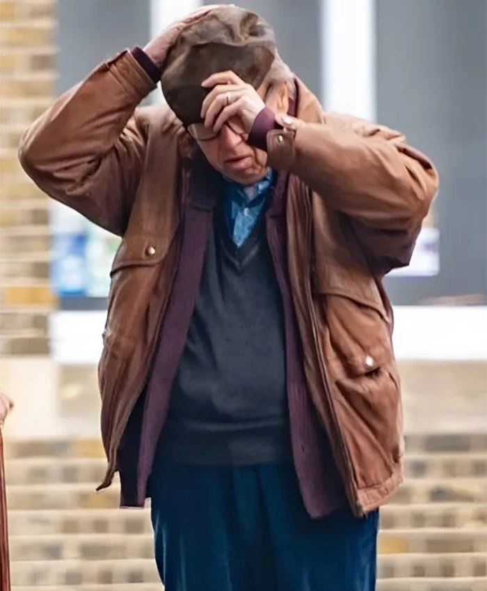 Timothy Spall Goodbye June Brown Leather Jacket For Sale