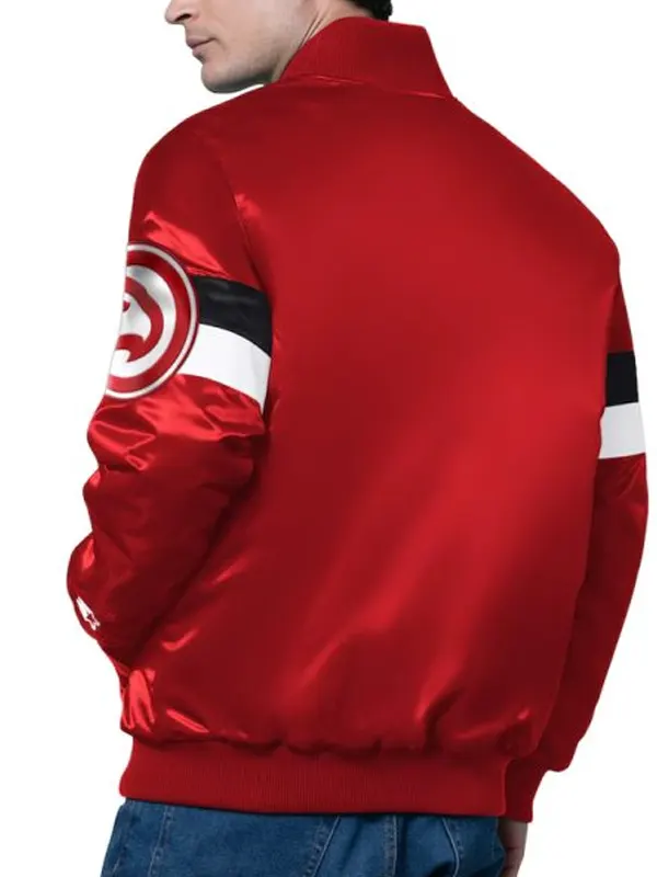 Triple Option Atlanta Hawks Full-Snap Varsity Satin Jacket