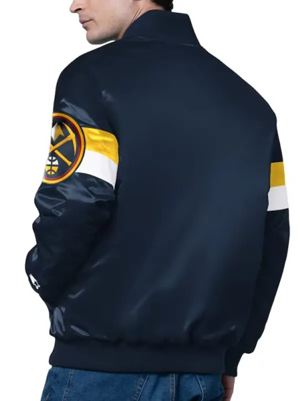 Triple Option Denver Nuggets Full-Snap Varsity Satin Jacket