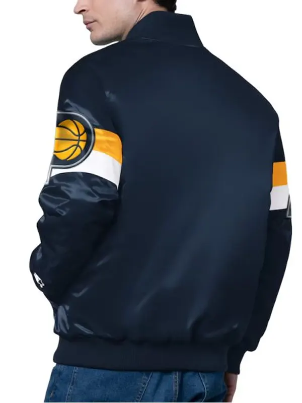 Triple Option Indiana Pacers Full-Snap Varsity Satin Jacket