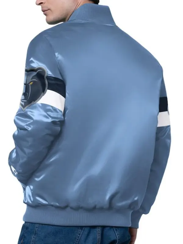 Triple Option Memphis Grizzlies Full-Snap Varsity Satin Jacket