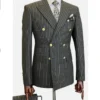 Tyson Tulsa King S03 Striped Gold Button Suit For Sale