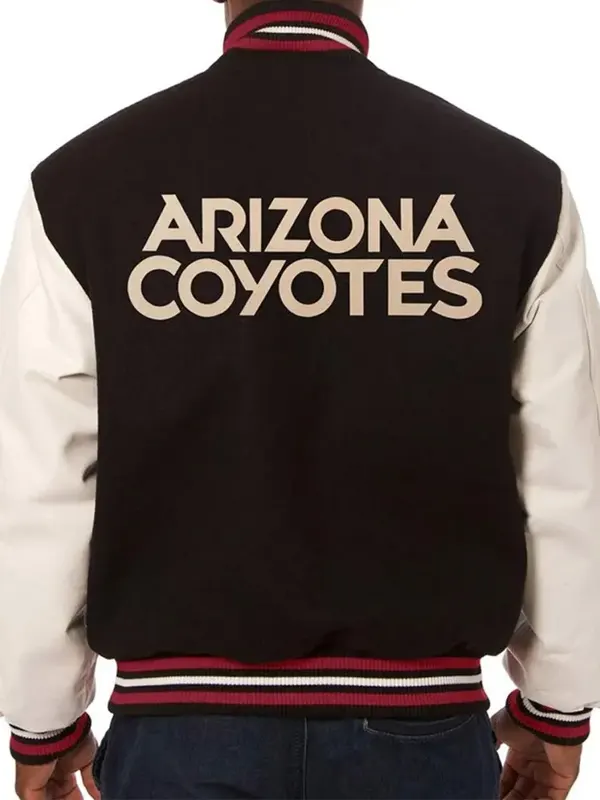 Varsity Arizona Coyotes Black and White Wool Jacket