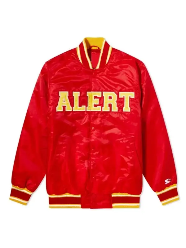 Vee Friends Alert Ape Full-Snap Satin Red Jacket