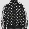 White Polka Dot Adidas Black Track Jacket