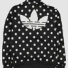 White Polka Dot Adidas Black Track Jacket For Men and Wiomen