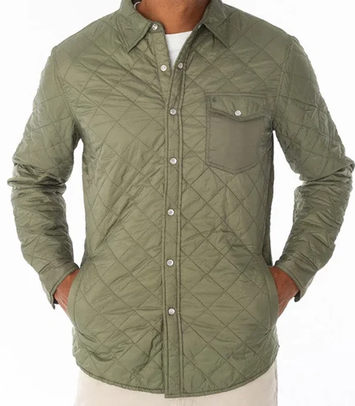 Willie Geist Today Green Quilted Jacket For Sale