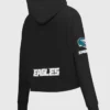 Women Philadelphia Eagles Pro Standard Black Cropped Hoodie For Sale