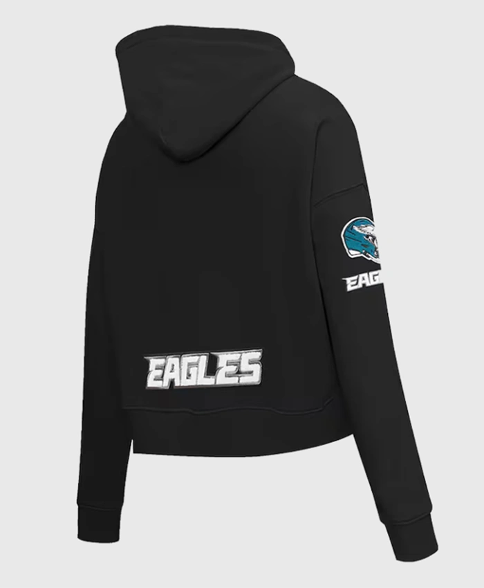 Women Philadelphia Eagles Pro Standard Black Cropped Hoodie For Sale