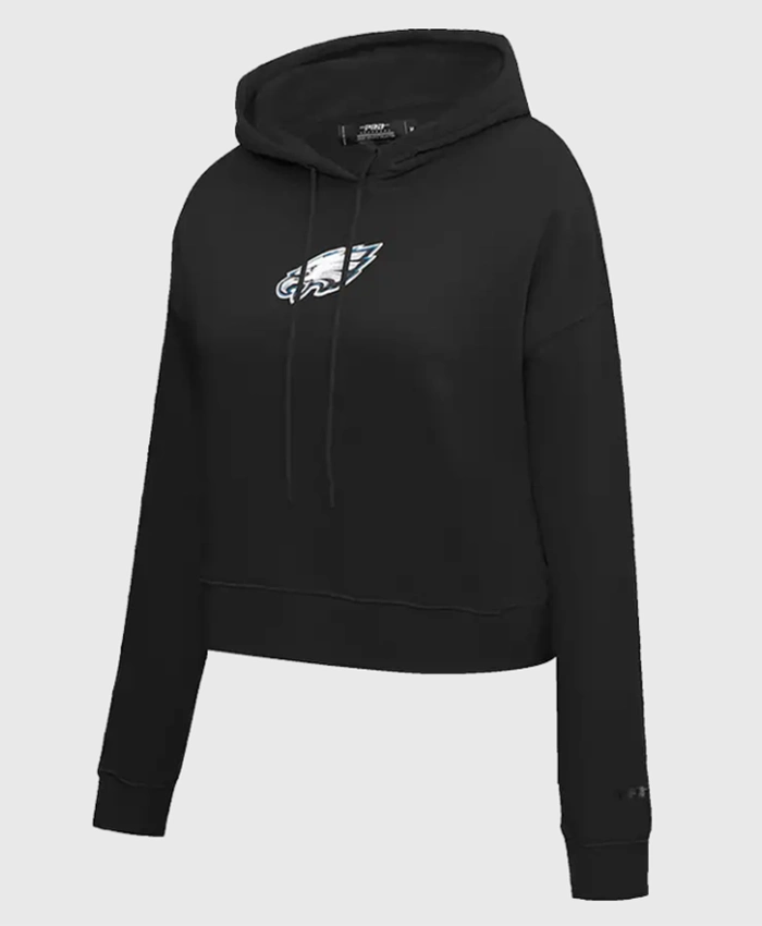 Women Philadelphia Eagles Pro Standard Black Cropped Hoodie