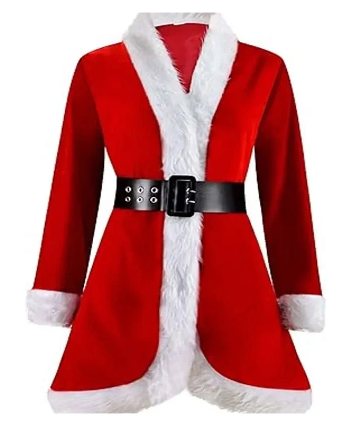 Women Red Santa Costume Coat