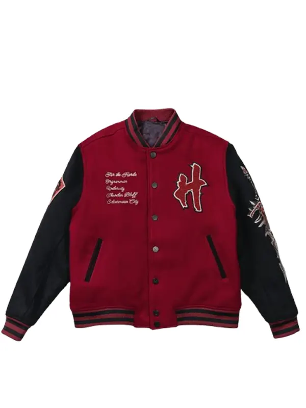 World of Warcraft Horde Red And Black Wool Varsity Jacket