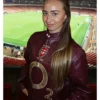 Yasmin Naomi Bergkamp Maroon Leather Jacket