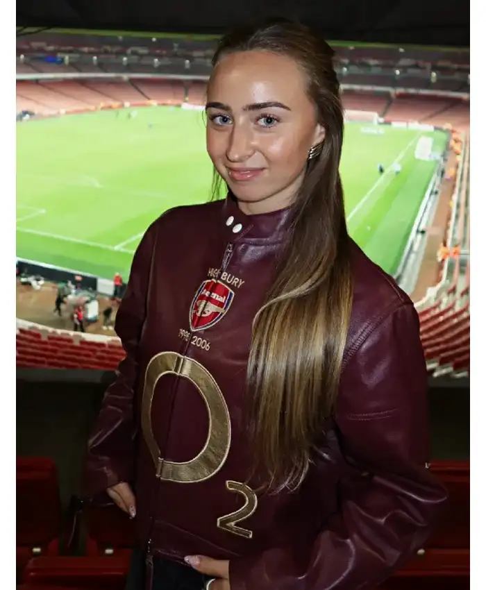 Yasmin Naomi Bergkamp Maroon Leather Jacket