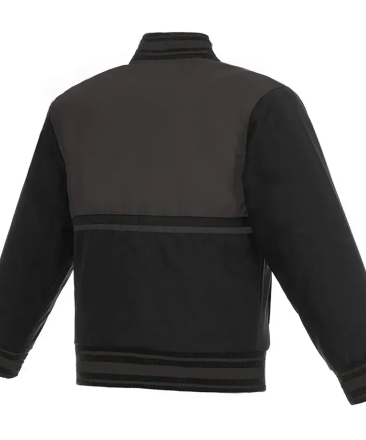 Youth Arizona Coyotes Poly Black and Grey Twill Full-Snap Jacket