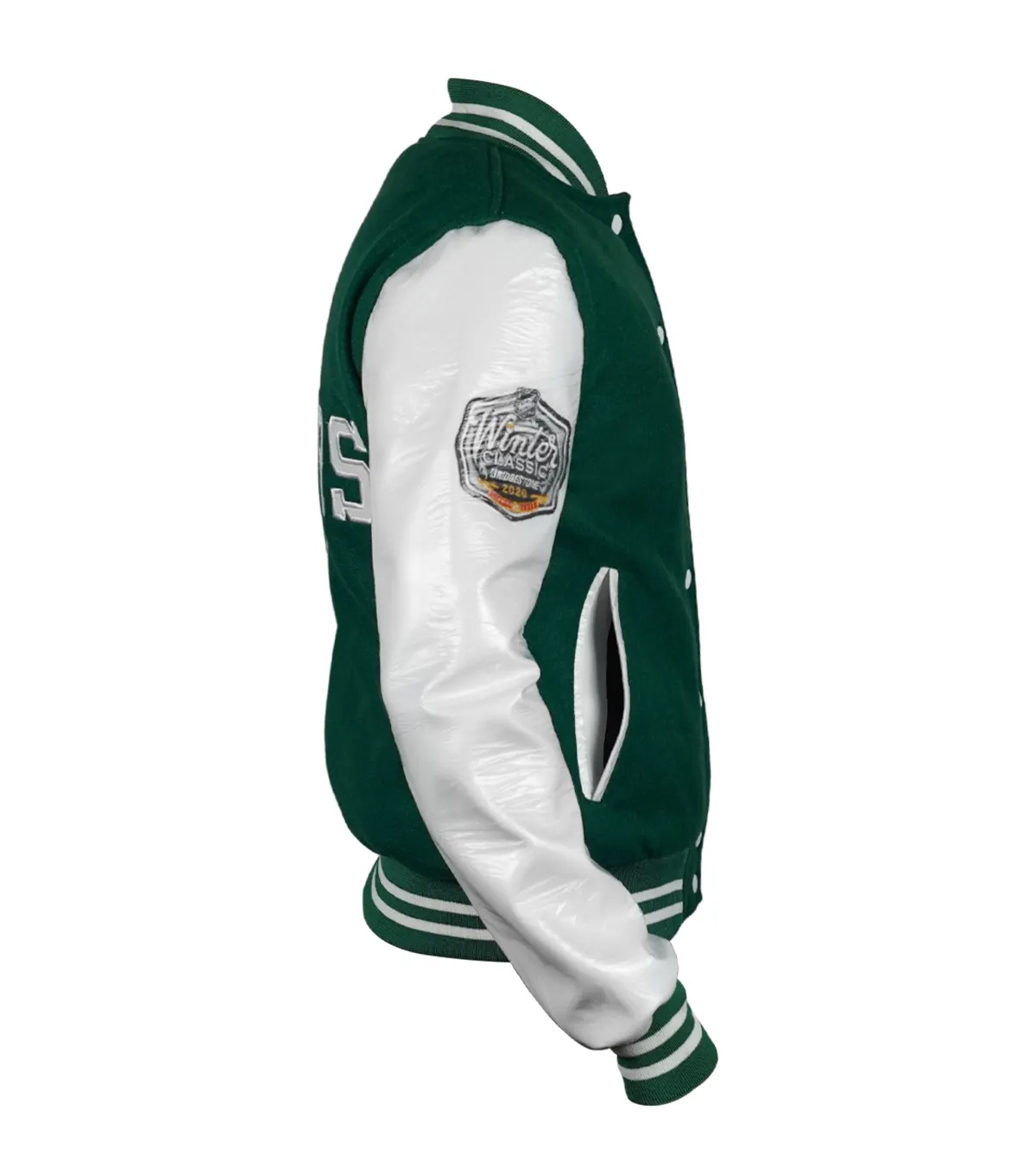 ice hockey team Dallas Stars Green and White Jacket