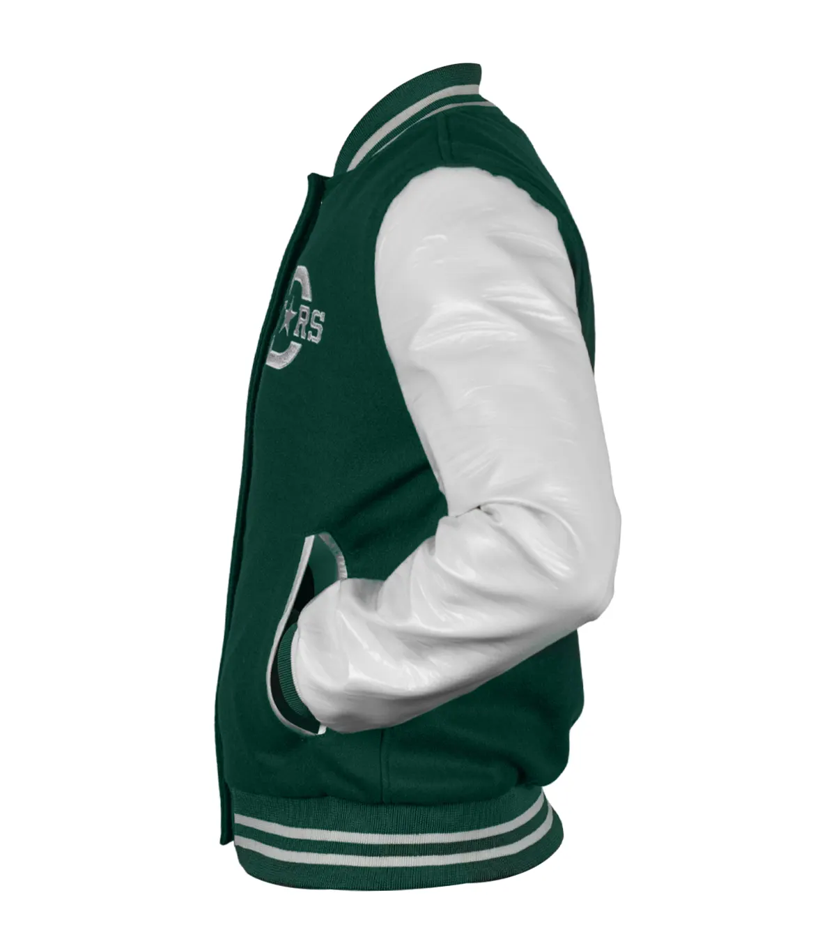 ice hockey team Dallas Stars Green and White Wool Jacket