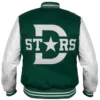 ice hockey team Dallas Stars Green and White Wool Varsity Jacket