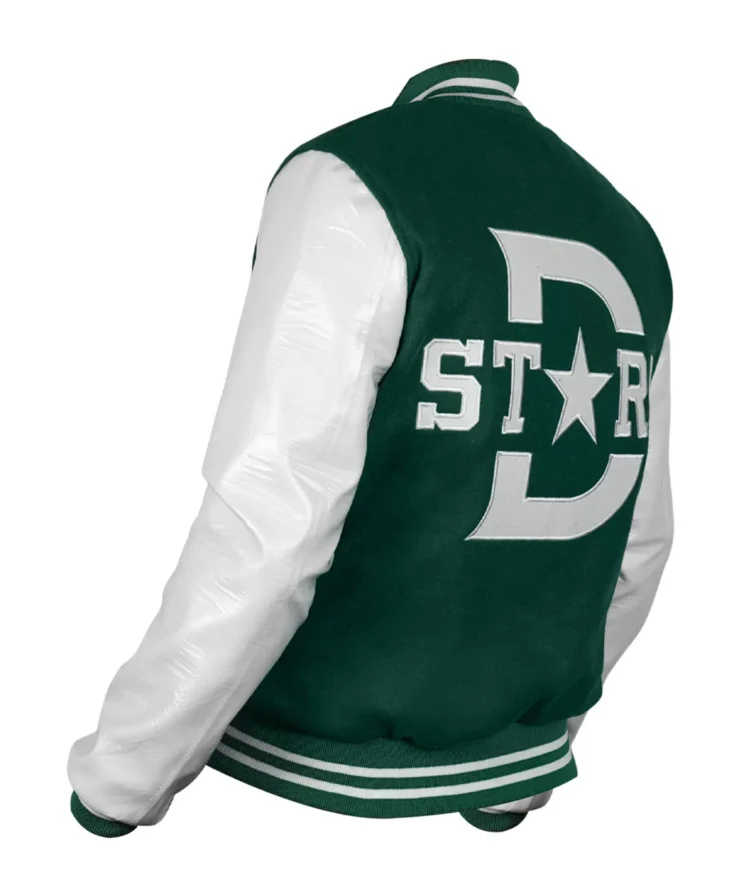 ice hockey team Dallas Stars Green and Whitel Varsity Jacket
