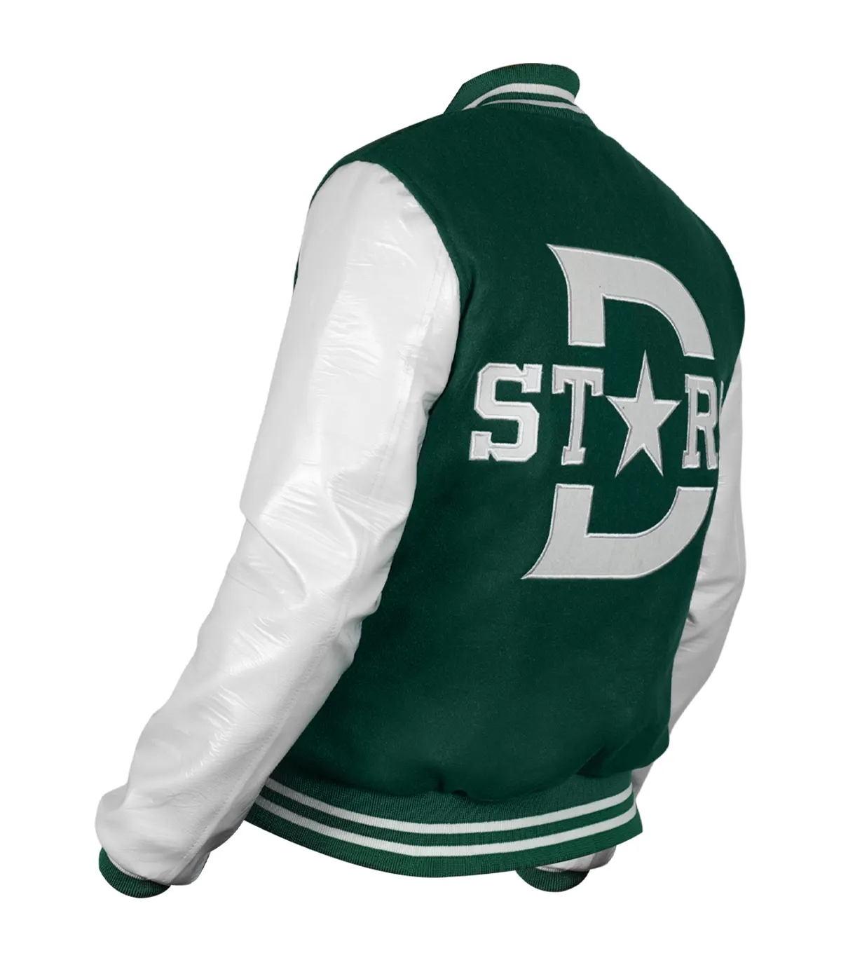 ice hockey team Dallas Stars Green and Whitel Varsity Jacket