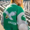 90’s Eagles Letterman Bomber Jacket For Sale