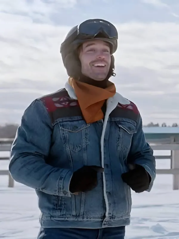 A Joey Scarpellino Wild West Christmas Horse Printed Denim Jacket