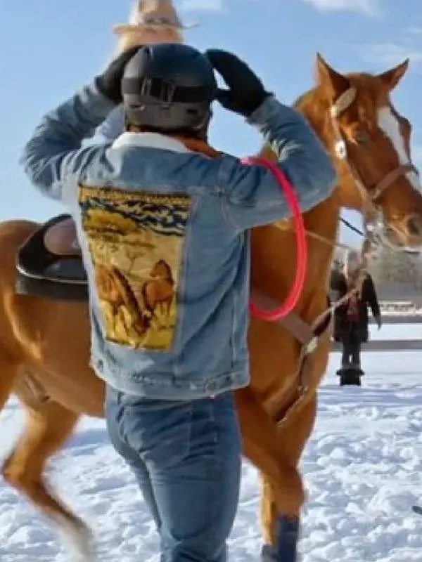 A Wild West Christmas Movie Joey Scarpellino Horse Denim Jacket