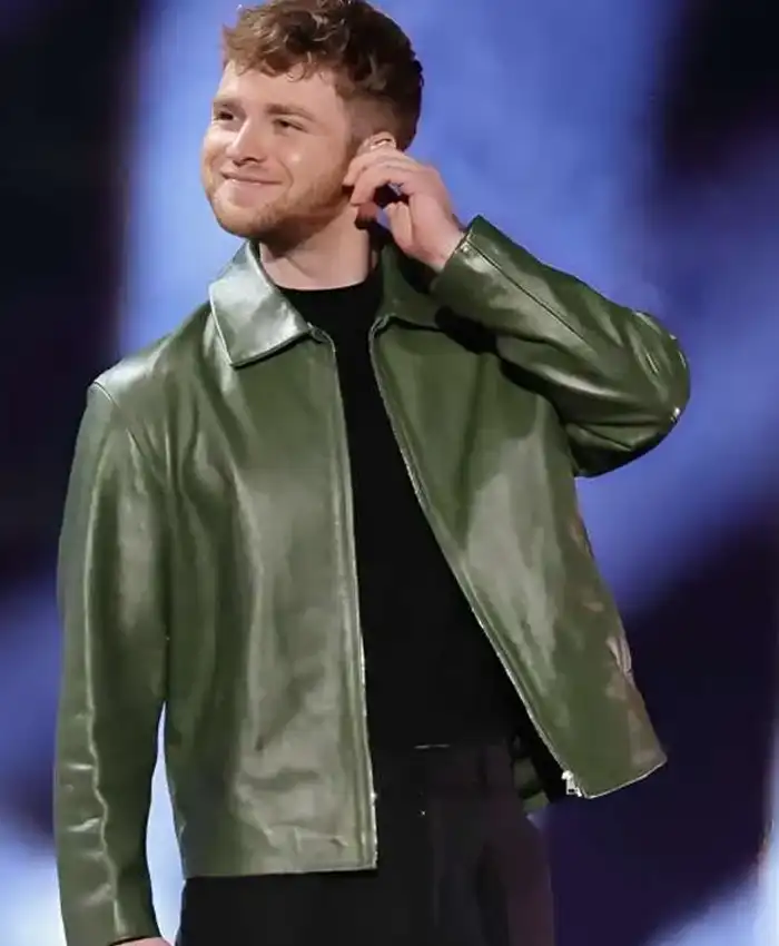 Alex Warren iHeartRadio 2025 Green Leather Jacket