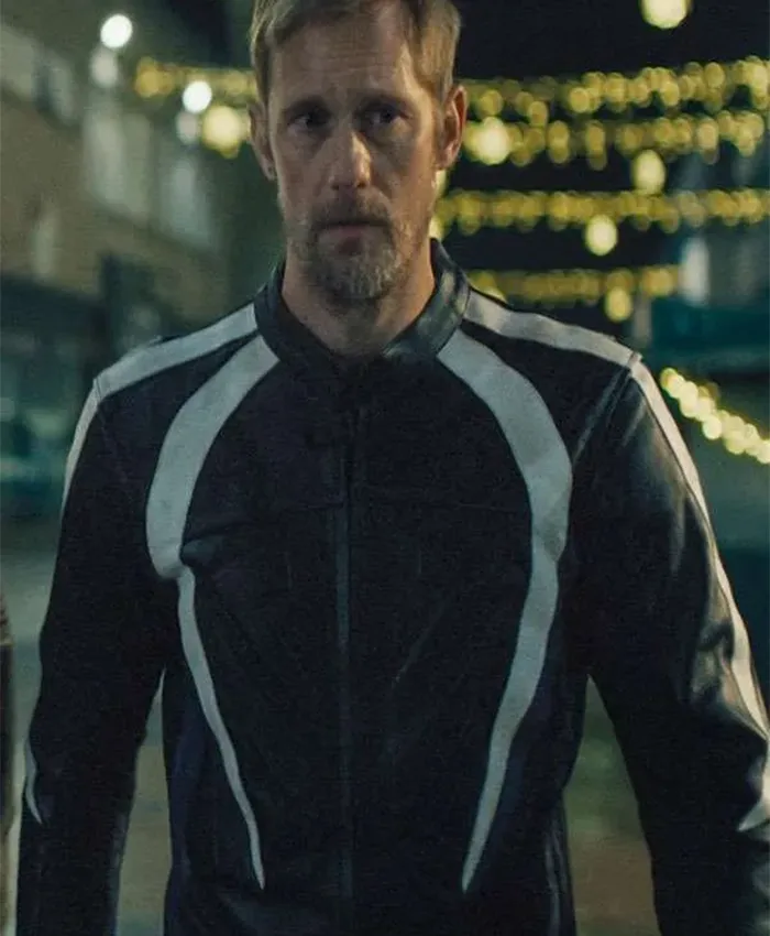 Alexander Skarsgård Pillion Black Leather Jacket