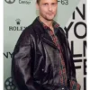 Alexander Skarsgård Pillion Movie 2025 Red Carpet Ray Black Leather Jacket