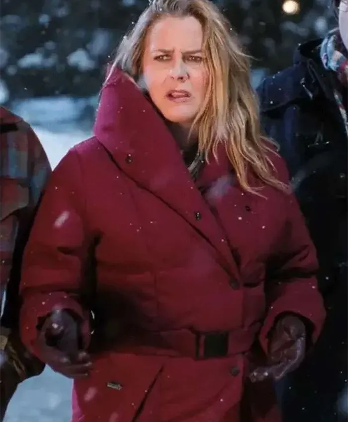 Alicia Silverstone A Merry Little Ex-Mas Hooded Puffer Coat