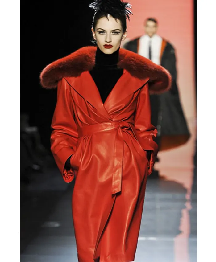 Allura Grant Alls Fair S01 Red Fur Collar Coat For Sale