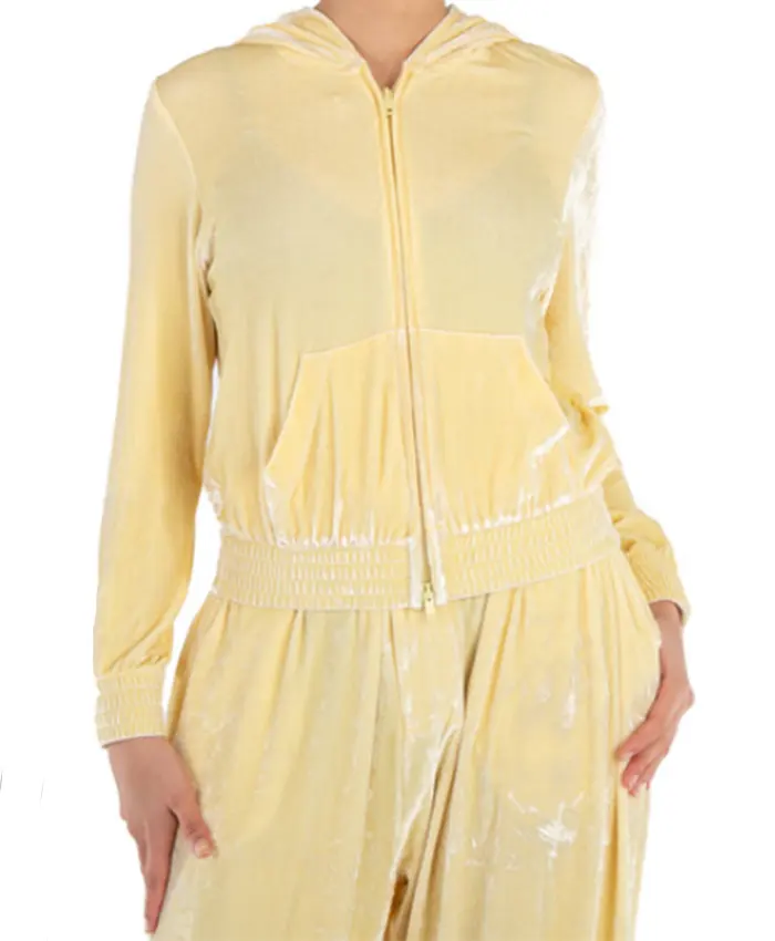 Allura Grant Alls Fair S01 Yellow Velvet Tracksuit For Sale