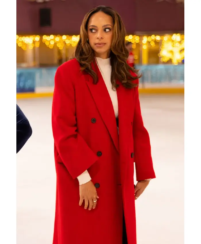 Amber Stevens West The Christmas Showdown Red Coat For Sale