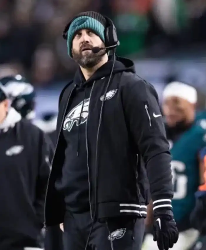 American Football Coach Nick Sirianni Philadelphia Eagles Sideline Black Jacket