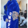 American artistic Simone Biles Chicago Bears Blue Fur Coat