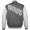 American former professional football tight end Rob Gronkowski Patriots Grey Varsity Jacket