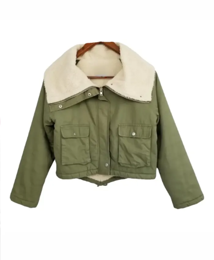 Ana Garcia All Her Fault S01 Green Sherpa Jacket For Sale