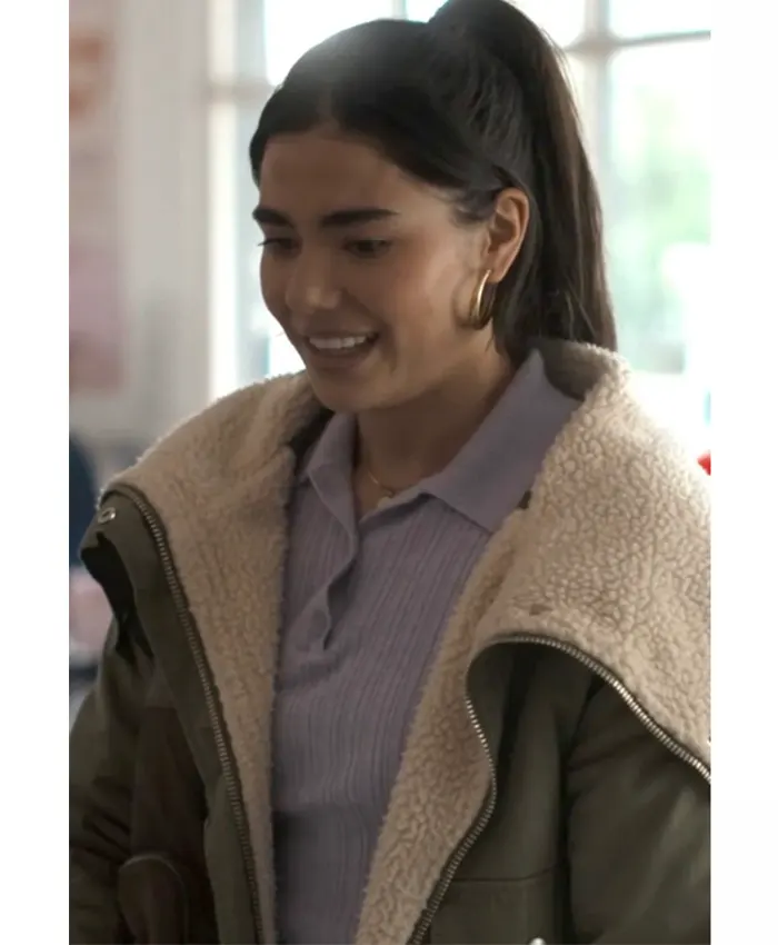 Ana Garcia All Her Fault S01 Green Sherpa Jacket