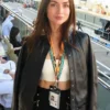 Ana de Armas F1 Grand Prix Black Leather Jacket For Sale