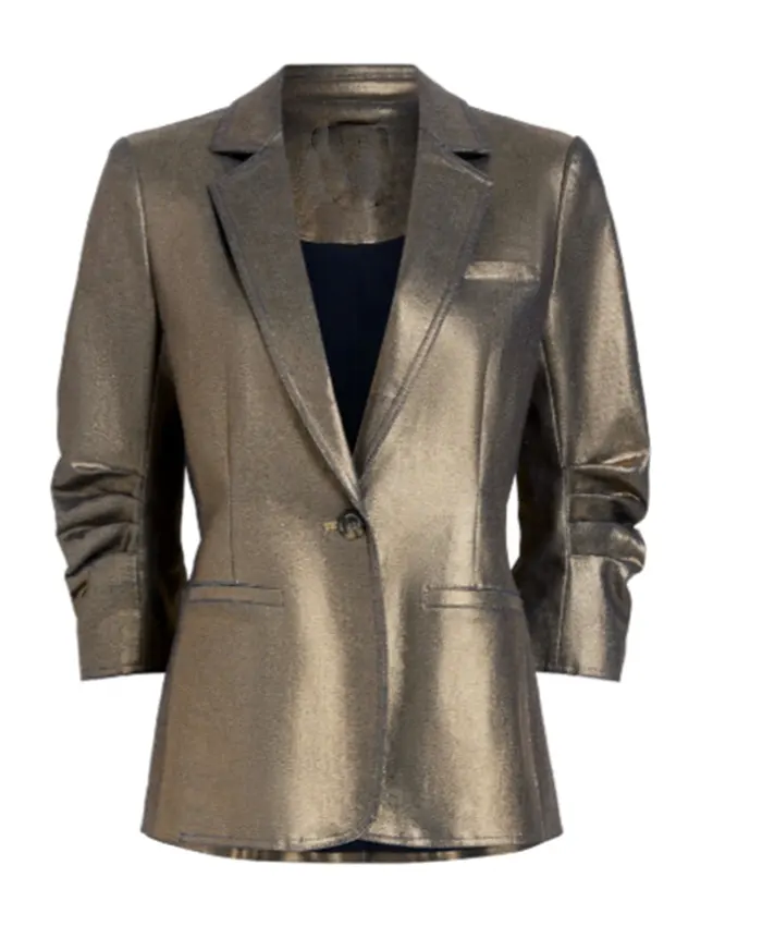 Anita Dupree Beyond the Gates Gold Metallic Blazer For Sale