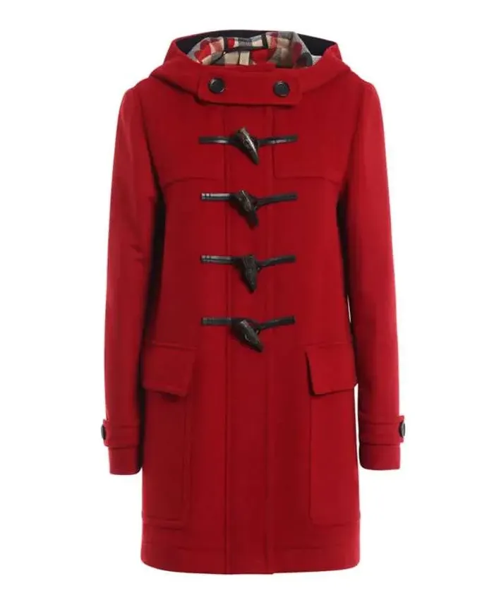 Ashley Jensen Man Vs Baby S01 Red Wool Duffle Coat For Sale
