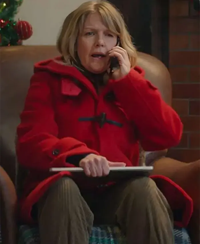 Ashley Jensen Man Vs Baby S01 Red Wool Duffle Coat